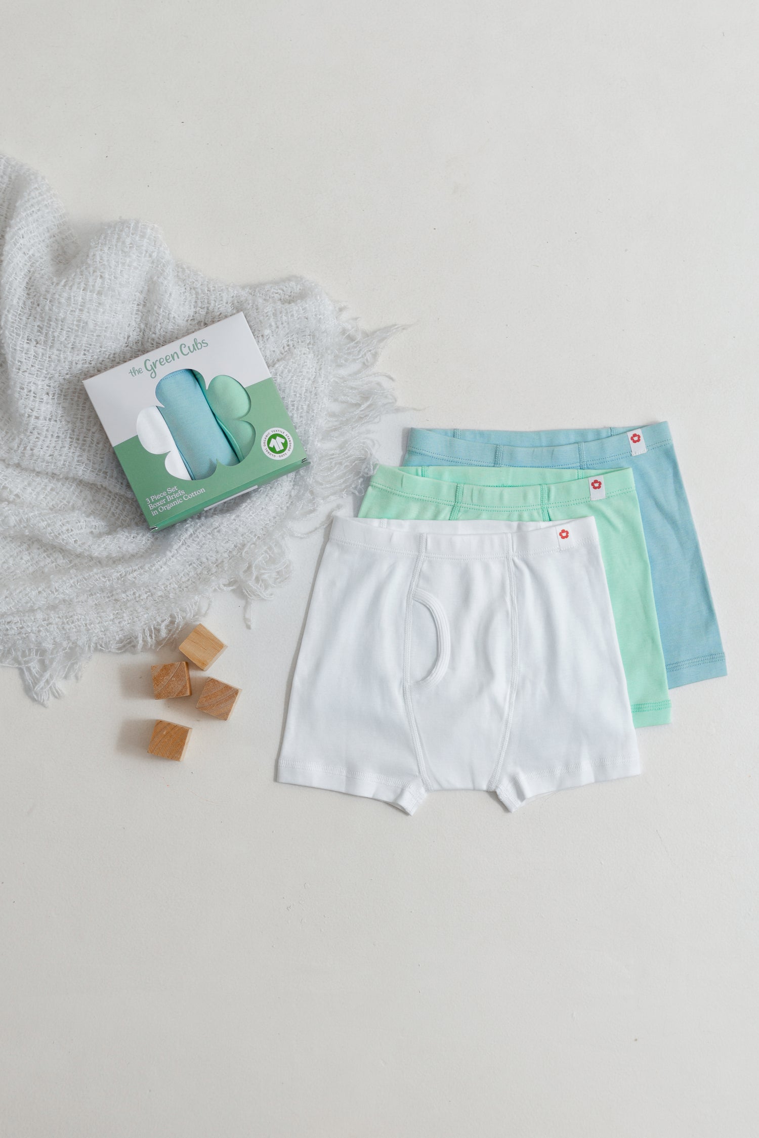 3-Pack Solid Boxer Briefs in Organic Cotton