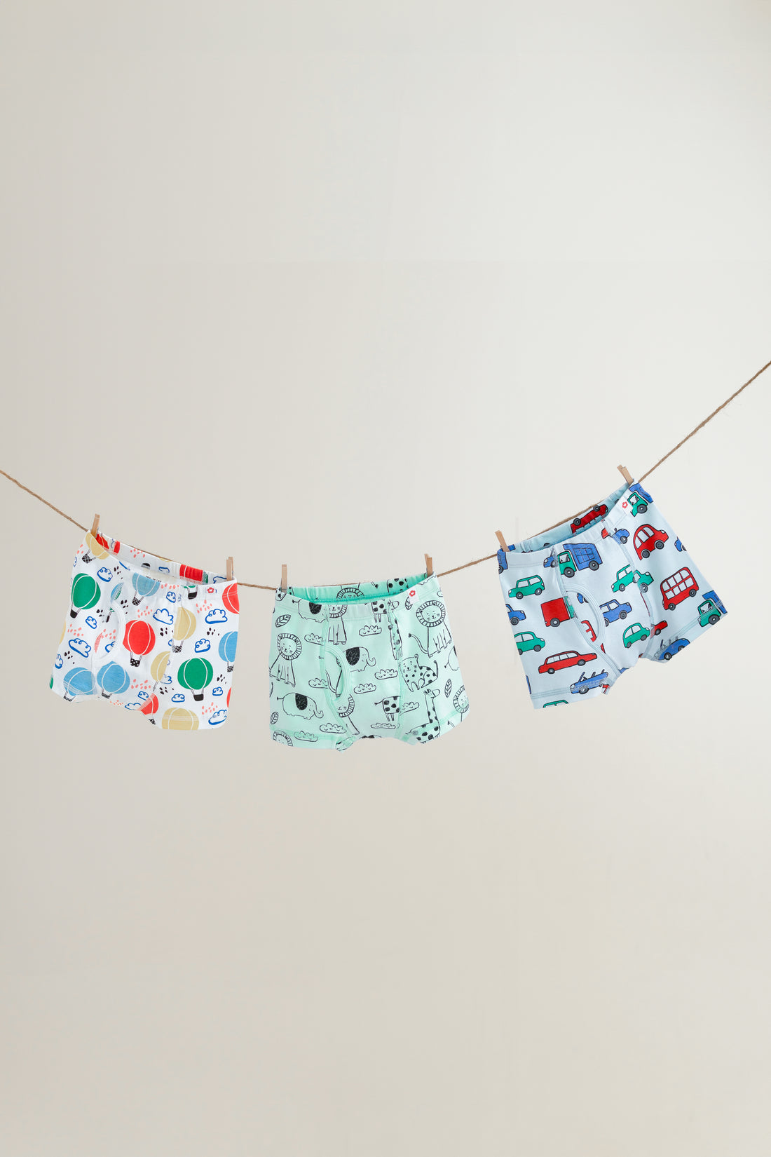 3-Pack Printed Boxer Briefs in Organic Cotton