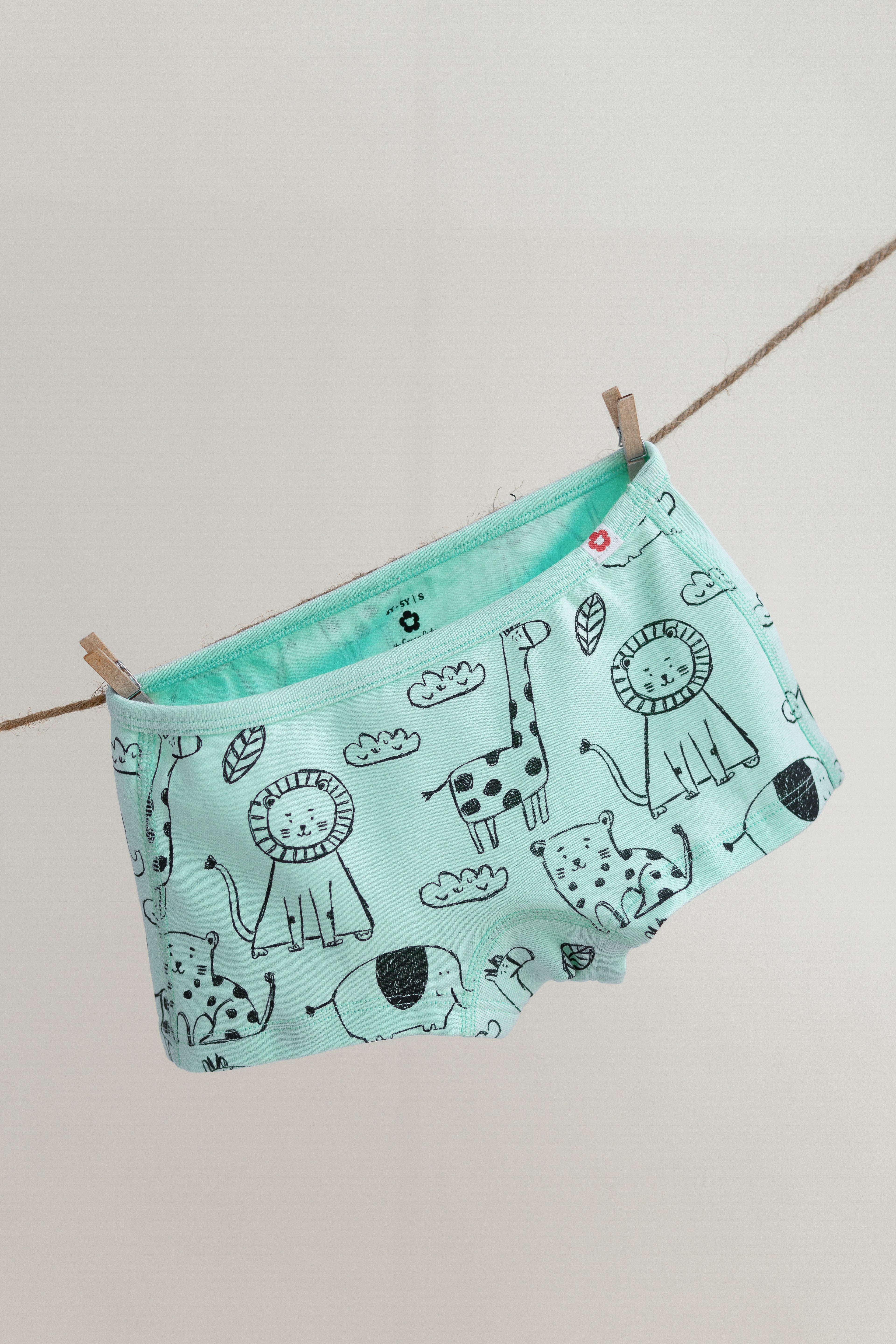 3-Pack Printed Girlshort Underwear in Organic Cotton