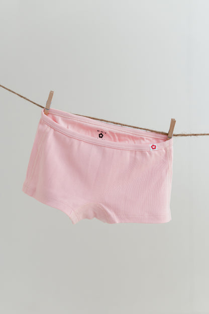 3-Pack Solid Girlshort Underwear in Organic Cotton