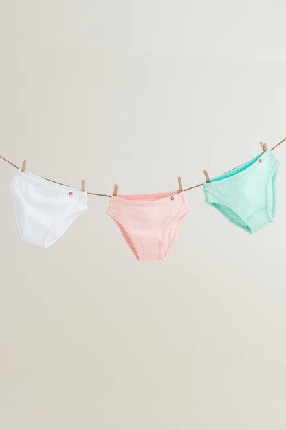 3-Pack Solid Hipster Underwear in Organic Cotton