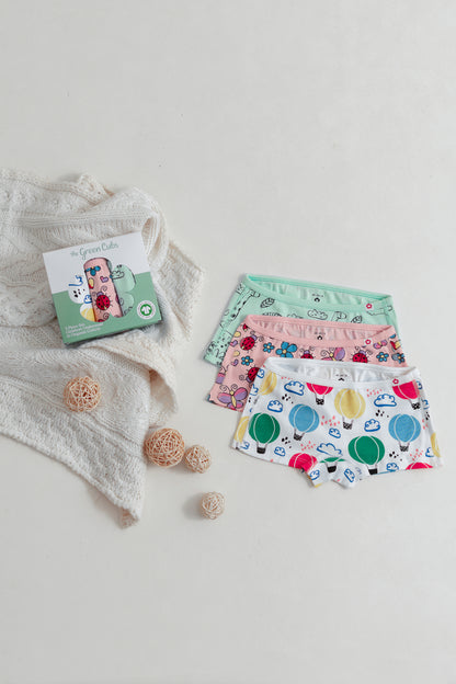 3-Pack Printed Girlshort Underwear in Organic Cotton