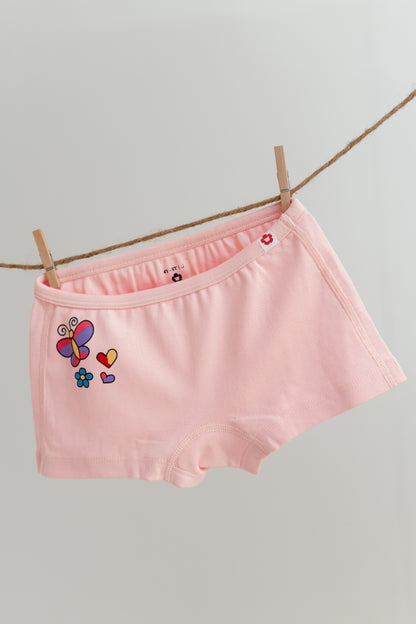 3-Pack Side Printed Girlshort Underwear in Organic Cotton