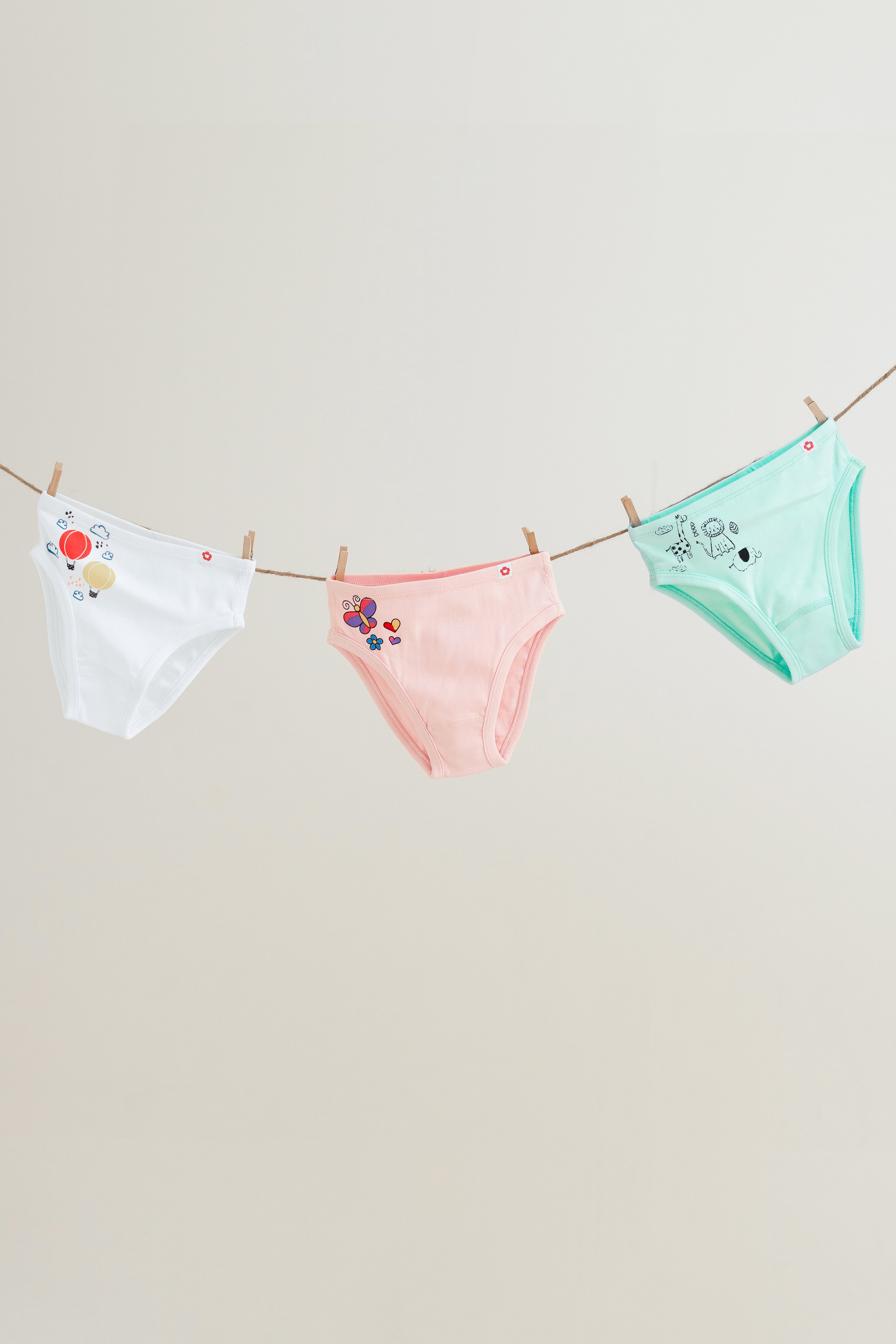 3-Pack Side Printed Hipster Underwear in Organic Cotton