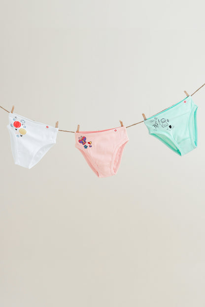 3-Pack Side Printed Hipster Underwear in Organic Cotton