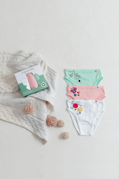 3-Pack Side Printed Hipster Underwear in Organic Cotton